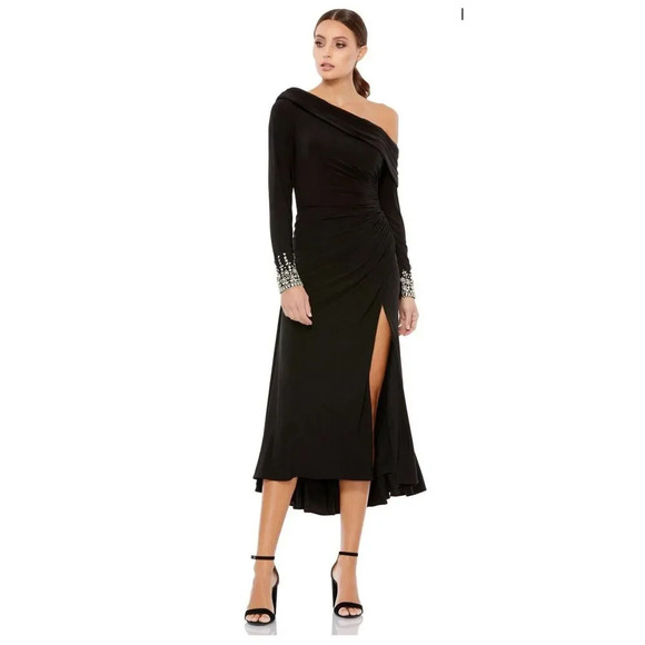 Mac Duggal Dresses & Skirts - New! Sz 12 MacDuggal Gown In Black Beaded Cuffs 264851 Mother Of Bride Wedding